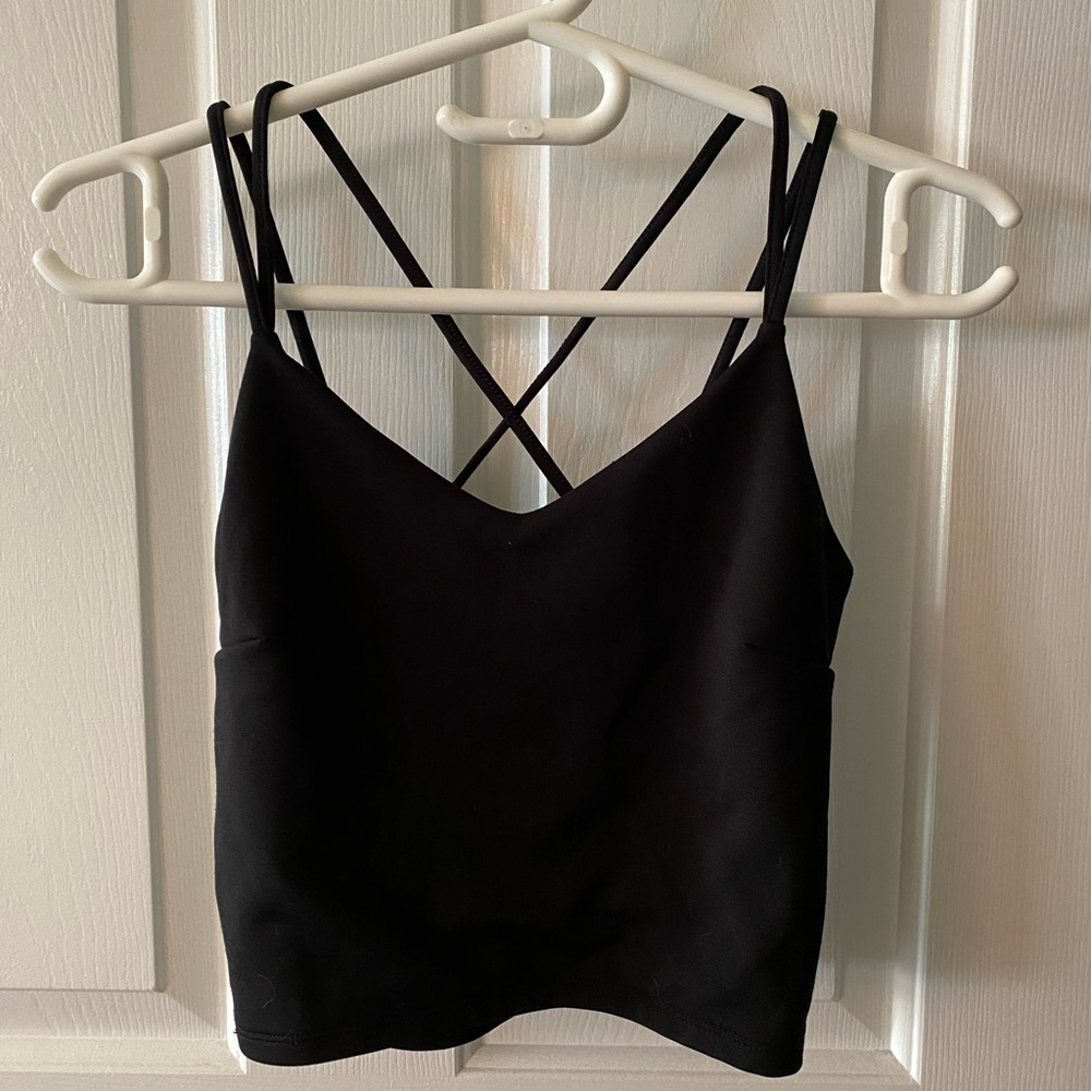Strapped Black Crop Top, Express Size S